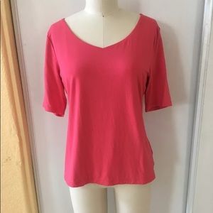 TALBOTS Coral Pink Scoop Neck Top